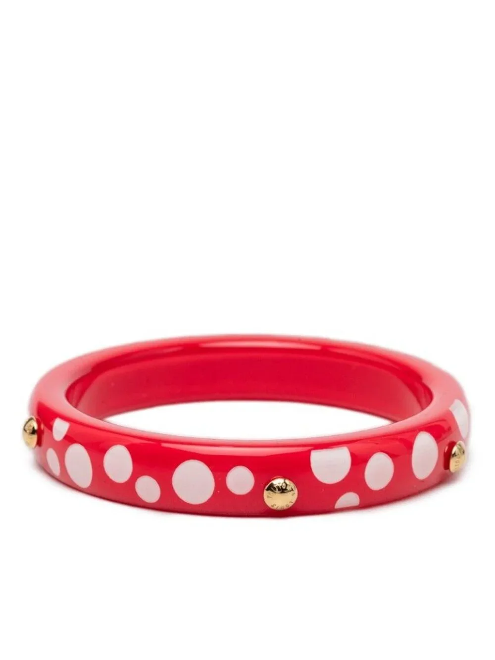 Louis Vuitton Yayoi Kusama LV Yk Bracelet Dot Infinity Bangle Red White Plastic